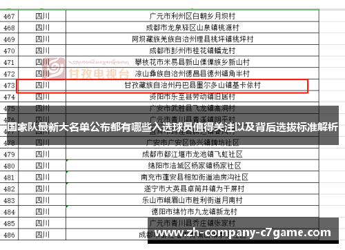 国家队最新大名单公布都有哪些入选球员值得关注以及背后选拔标准解析